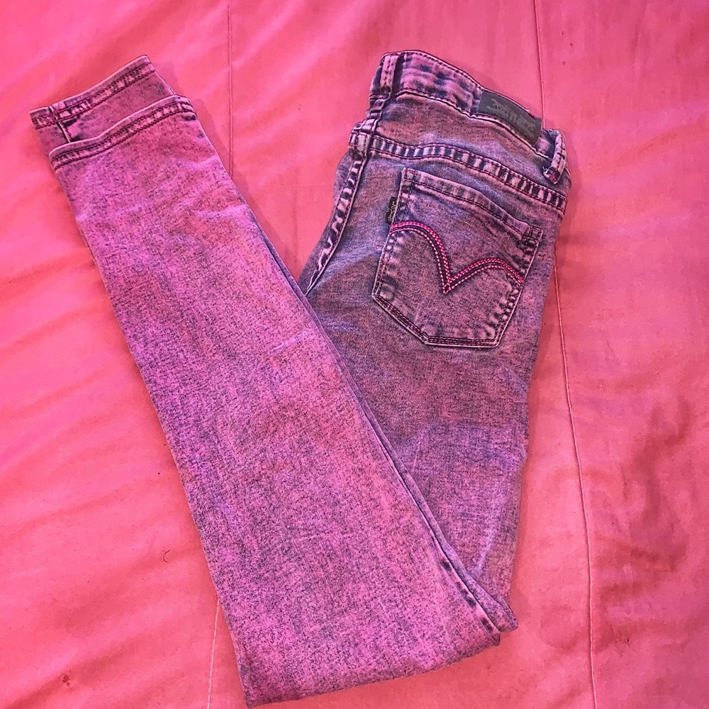 Magenta / Pink skinny Levi Jean Leggings